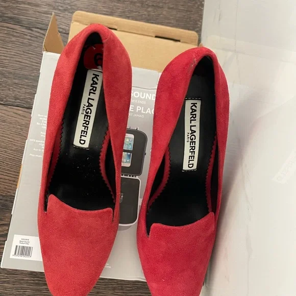 Karl Lagerfeld Red Platform Shoes - Picture 5 of 5